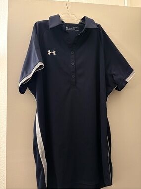 Under Armour Navy Polo with White Logo